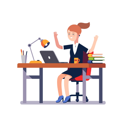 mujer-negocios-celebrando-logro-trabajo